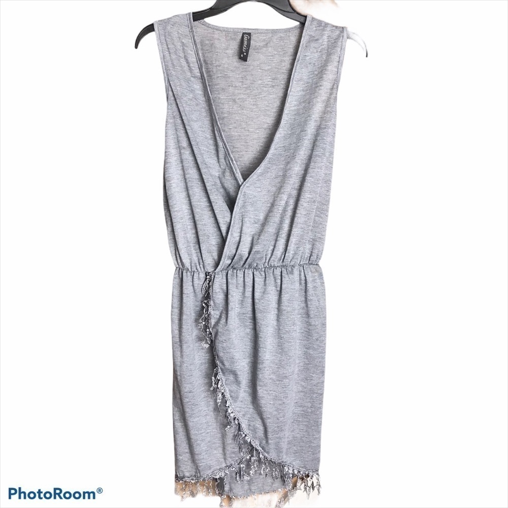Faux Wrap Style Mini Dress Gamiss Small